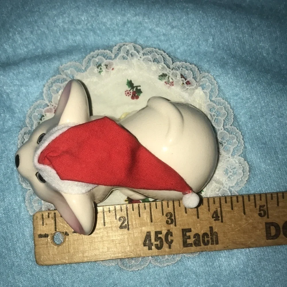 SANTA MOUSE on pillow vintage decoration by Santa’s Design 1993